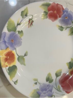 Vintage Set of 9 Corelle by Corning "Summer Blush" bread & butter plates